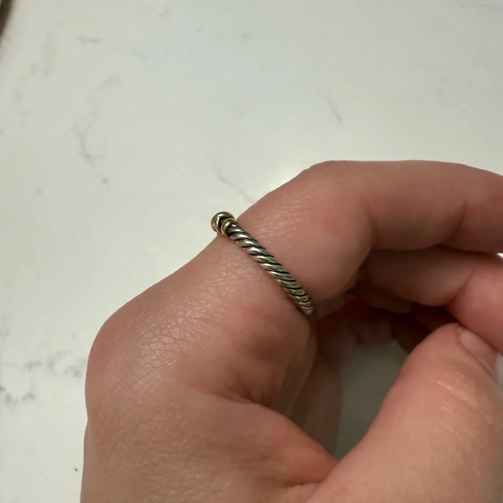 David Yurman petite Helena wrap ring 18k yellow gold and diamonds - Picture 6 of 7